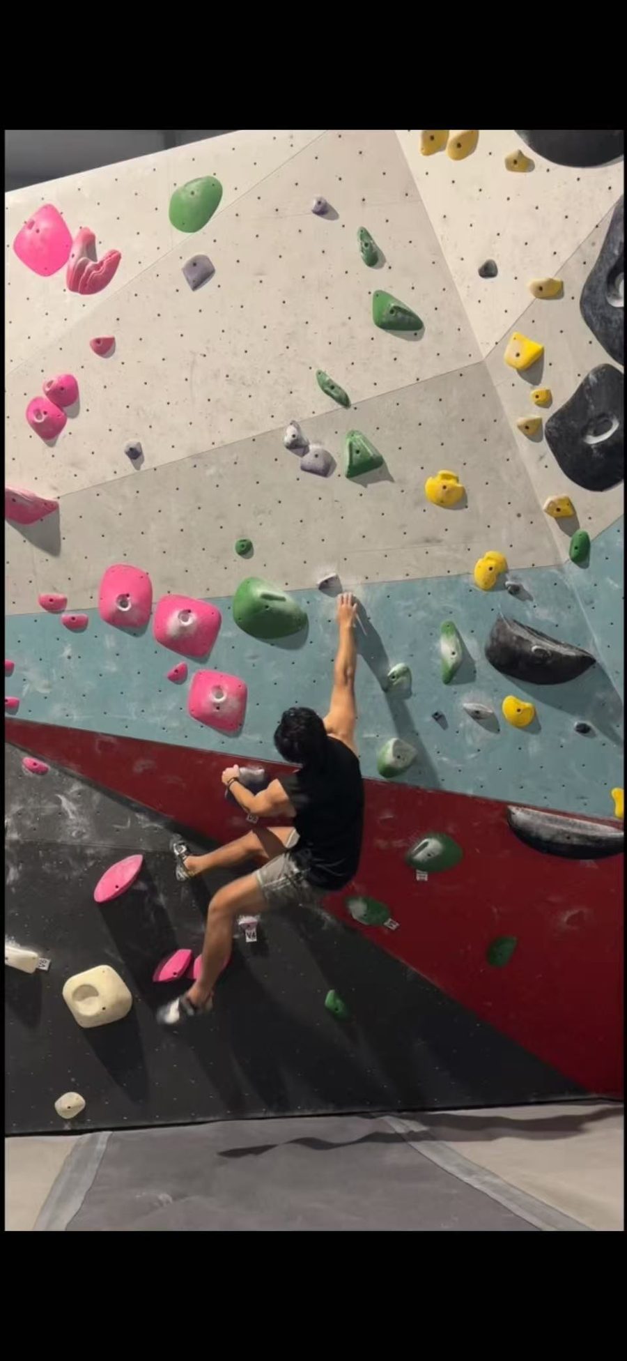 Climbing on a training board