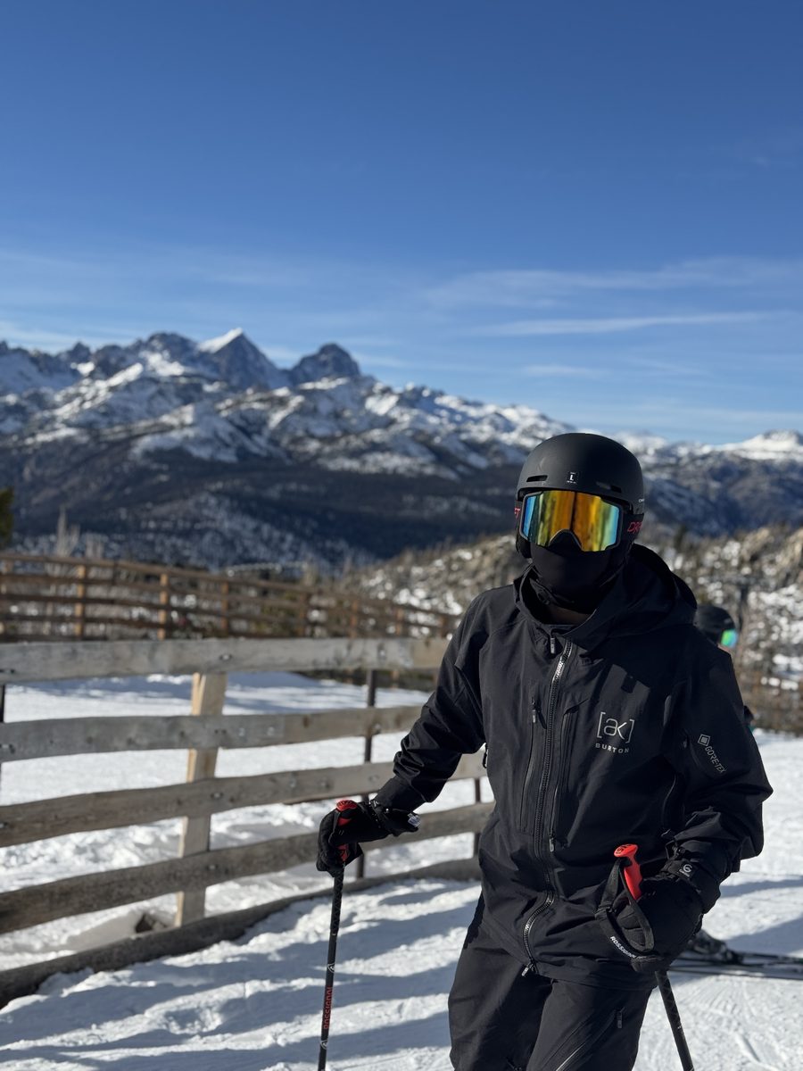 Skiing in the mountains